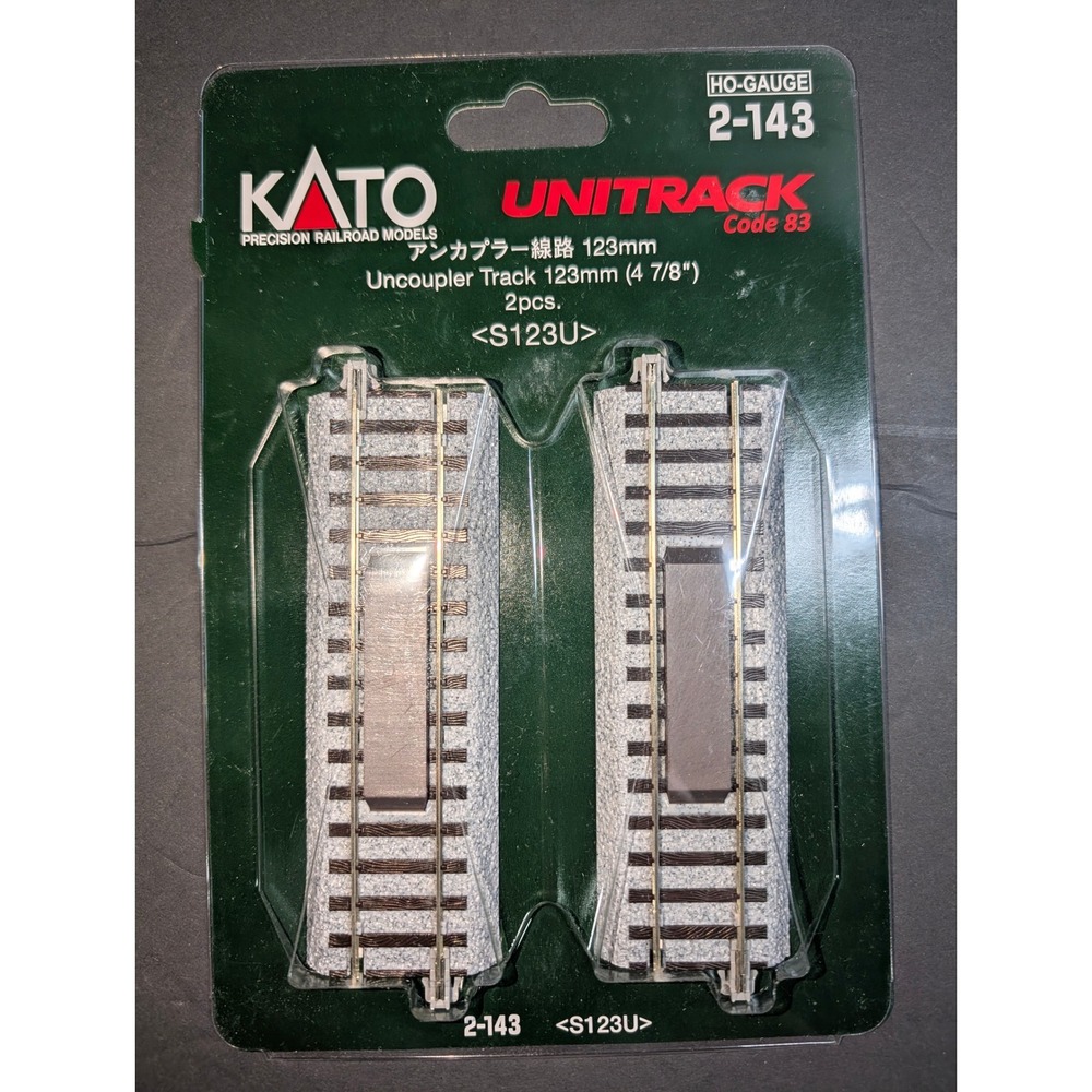 Kato 2-143 HO Unitrack Code 83 Uncoupler Track 123mm S123U 2pcs‎ New
